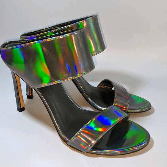 Stuart Weitzman iridescent slip-on sandals size 6m - Picture 3 of 9